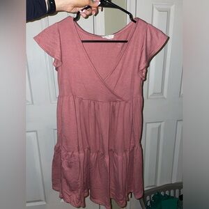 See You Monday Pink Vneck Dress